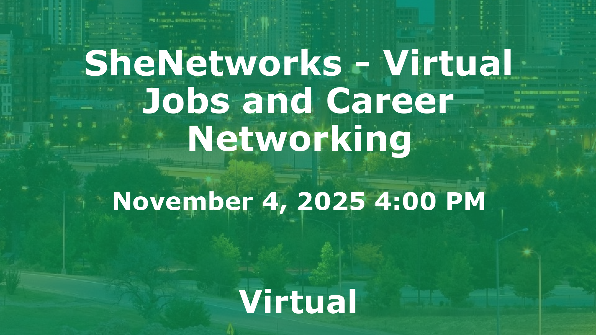 SheNetworks - Virtual Jobs and Career Networking event image